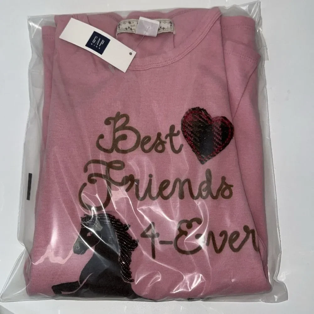 🔥Gap Pink Long Sleeve 'Best Friends 4-Ever' Shirt